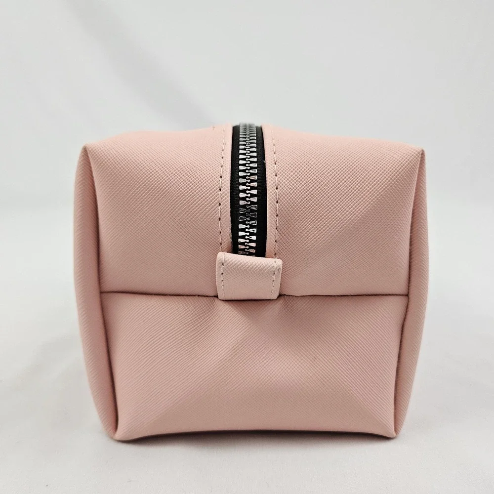 New Rae Dunn Pink Cosmetic Makeup Bag 10x5x4.5